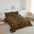 thumbnail image 3 of Erosebridal Boho Black Gold Damask Bedding Twin Comforter Set, Victorian Baroque Down Comforter, Reversible 2 Pieces, 3 of 8