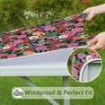 thumbnail image 6 of Pioneer Flower Floral Print Pattern Square Fitted Tablecloth with Elastic Edge,Square Table Cover,Washable Elastic Table Cover for Home Kitchen Party Decor 34"x34", 6 of 6