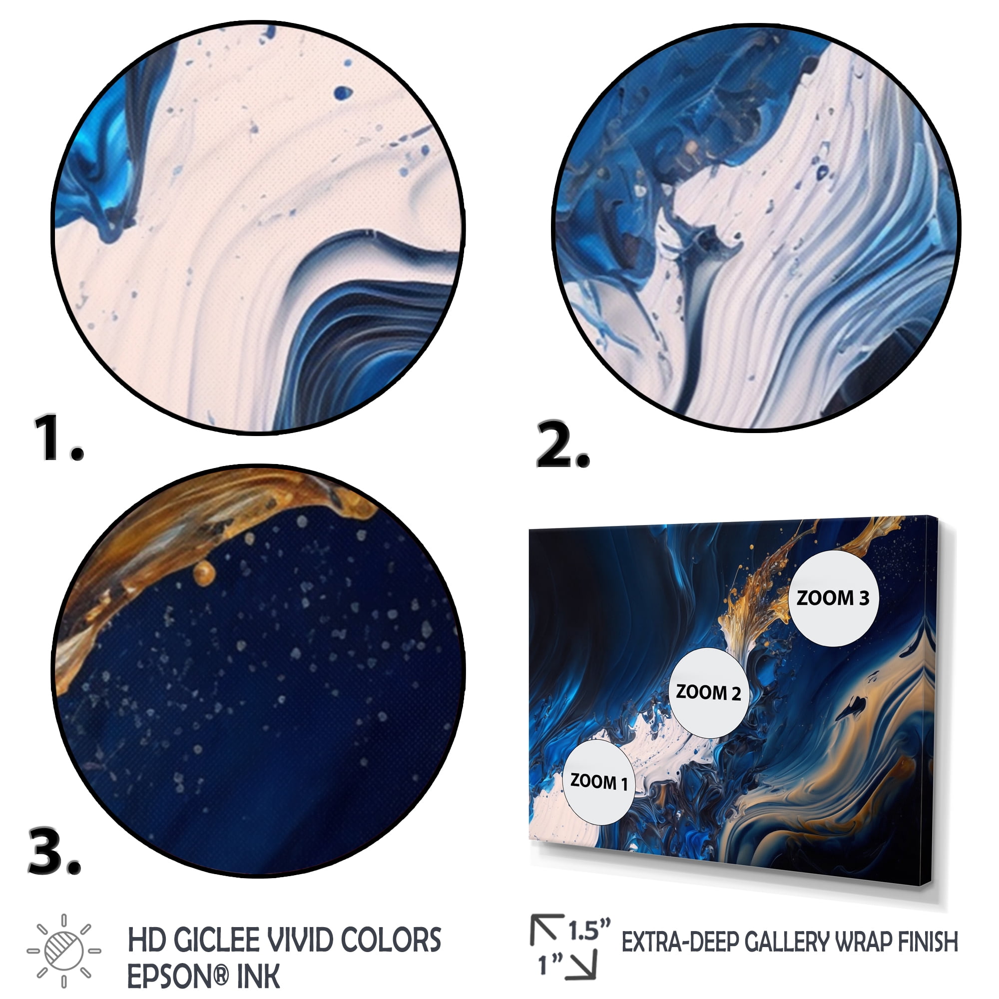 Designart Ice Paint Splash II Canvas Wall Art