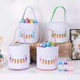 thumbnail image 3 of Easter Basket Floral Pattern Easter Basket with Ruffles, Cloth Storage Tote for Eggs & Decor, Easter Gift & Spring Home Decoration Multicolor, 3 of 6