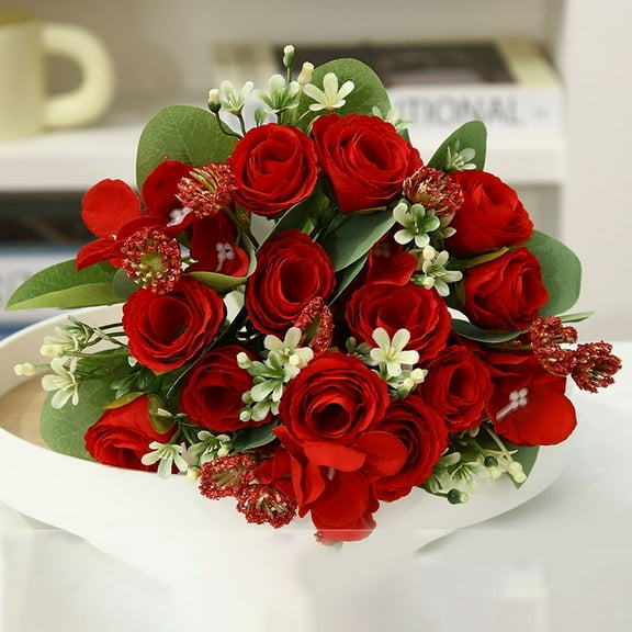 Simulated Bouquet Cloth Rose Fake Flower Wedding Room Layout Office Decoration Coffee