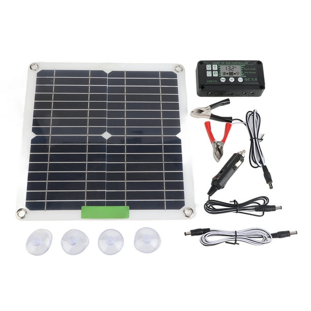 Kit de panel solar portátil monocristalino de 200 W y 12 V con controlador para ciclismo, montañismo, senderismo y acampada, 40 A.