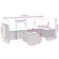 thumbnail image 2 of vidaXL 6 Piece Garden Sofa Set with Cushions Beige Poly Rattan, 2 of 5