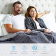 thumbnail image 3 of Pure Enrichment® PureRelief™ Radiance Deluxe Heated Blanket - 10 Heat Settings, Super Soft Micromink Velvet Fabric, LCD Controller, Auto Shut-Off Timer, Machine Washable - King Size Electric Blanket, 3 of 4