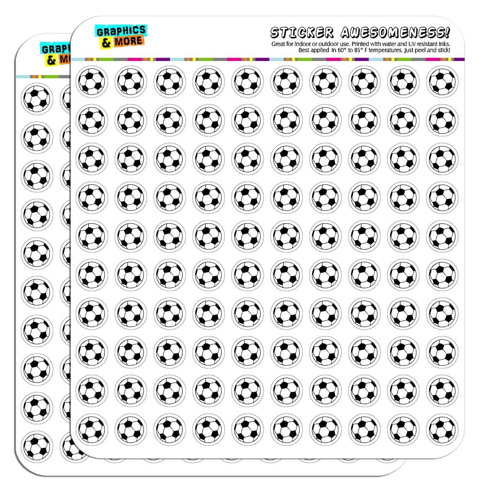 Cartoon Soccer Ball Football 1/2" (0.5") Scrapbooking Crafting Stickers