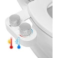 thumbnail image 1 of LIVINGbasics Hot and Cold Water Toilet Bidet, Non-Electric Ultra-Slim Bidet Toilet, Self-Cleaning Dual Nozzles for Frontal & Rear Wash, Toilet Bidet Attachment Adjustable Water Pressure Temperature, 1 of 8