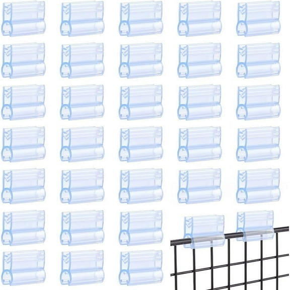 40 PCS Sign Holder Clip Panels Holder Name Tag Holders Ticket Holder Grid Display Card Holder for Fastening Tags Cards Receipts Photos 0.78"x1"x0.43" Clear