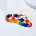 thumbnail image 6 of 2Pcs Rainbow Pride Bracelet Handmade Braided Friendship String Bracelet for Gay & Lesbian LGBTQ Wristband Adjustable Size - black, 6 of 6