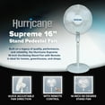 thumbnail image 2 of Open Box Hurricane Supreme 16" 3 Speed Oscillating Pedestal Fan w/Remote, White, 2 of 9