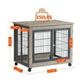 thumbnail image 5 of Furniture Dog Cage Crate with Double Doors on Casters. Grey, 31.50'' W x 22.05'' D x 24.8'' H., 5 of 9