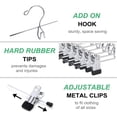 thumbnail image 2 of Amber Home 12 Pack Heavy Duty Add On Metal Pants Skirt Hangers Stackable Add-On Metal Clothes Hangers With 2-Adjustable Clips Cascading Clip Hangers Space Saving For Jeans Slacks, 2 of 5