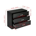 thumbnail image 2 of Triple Tree 3-Drawer Wood Dresser Cabinet, Black, P2 Wood, 35 lb, 2 of 9