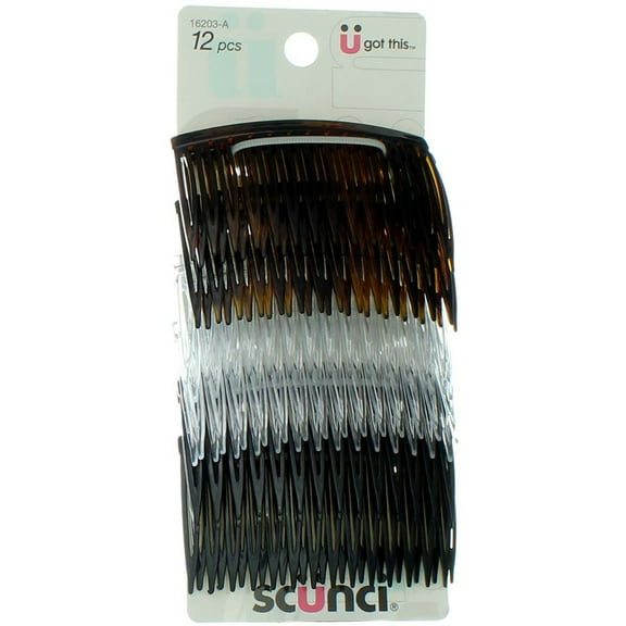 Scunci Effortless Beauty Side Hair Combs, Assorted 12 ea (Pack of 2)