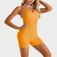 thumbnail image 4 of HOWPAY Short Jumpsuits for Women One Piece Backless Sleeveless Bodysuit with Crossback Straps One Piece Tummy Control Workout Yoga Jumpsuit Orange L, 4 of 9
