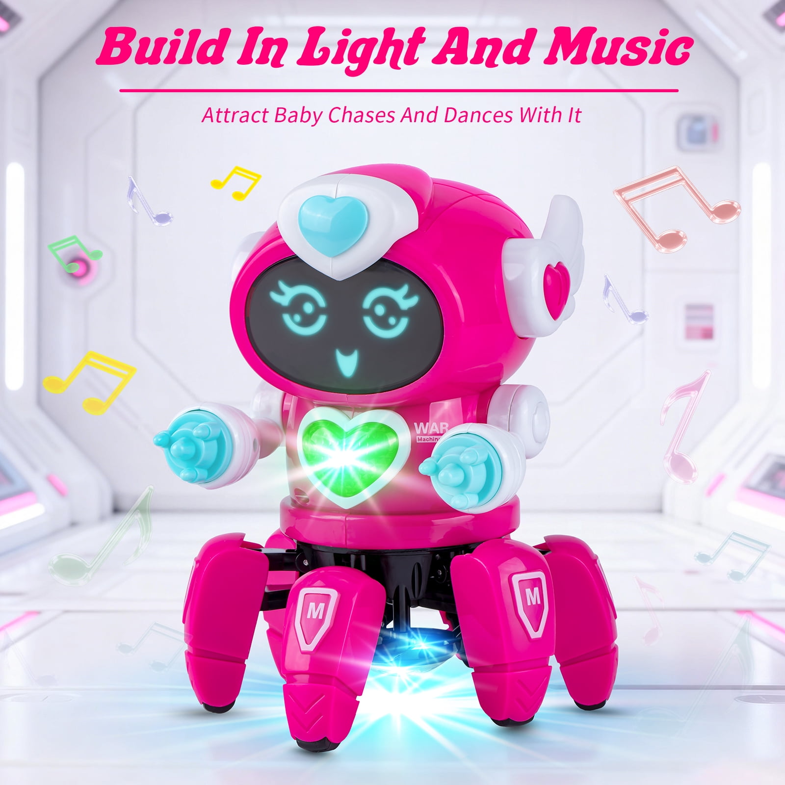 ★BABY ROBOT★芙蓉ロボットシアター ★ピンク Lvelia, Robot Toy for Kids, Rose Red, Electronic Walking Dancing