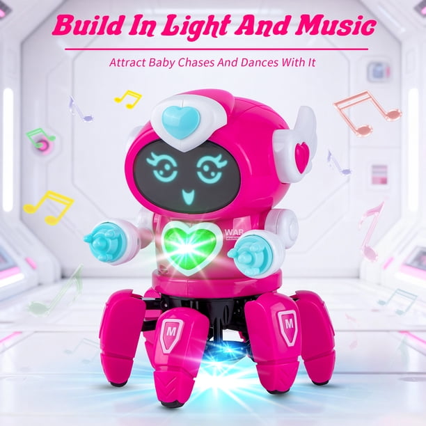 Lvelia, Robot Toy for Kids, Rose Red, Electronic Walking Dancing