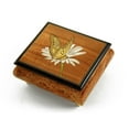 thumbnail image 1 of Gorgeous Natural Wood Tone Butterfly and Daisy Inlay Music Box - In the Good Old Summertime, 1 of 2