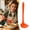 Orange, variant on FXMLRLK Silicone Ladle Soup Spoon 8.3inch, Nonstick Heat Resistant Long Handle Unbreakable Big Round Scoop for Home Kitchen Cooking,Black