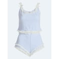 thumbnail image 6 of Kacey Lee Women's Pointelle Ruffle Sleep Set, 2-Piece, Sizes XS-XXL, 6 of 7