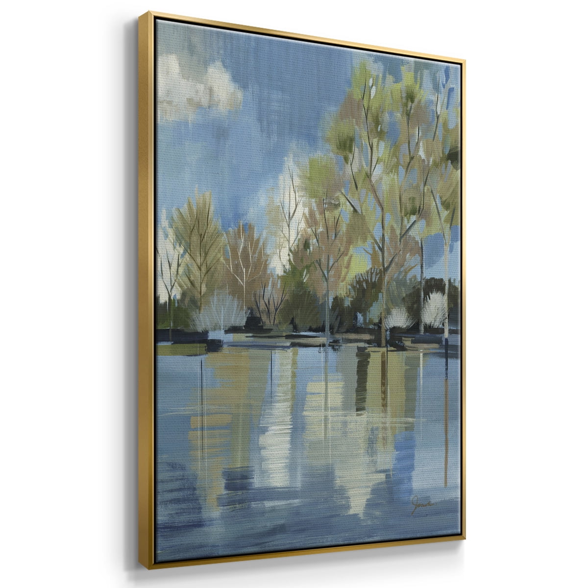 Enchanted Forest I Framed Premium Gallery Wrapped Canvas - Ready to Hang - 17 x 25 - Gold Floating Frame