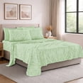 thumbnail image 3 of Lux Decor Full 6 Piece Bed Sheet Set - Paisley Printed Microfiber Sheets, Ultra Soft, Deep Pocket, Wrinkle-Free, Breathable, OEKO-TEX Certified - Full, Sage, 3 of 10