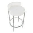 thumbnail image 3 of Chloe Contemporary Counter Stool In Chrome Metal And White Faux Leather - Set Of 2, 3 of 8