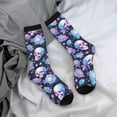 thumbnail image 5 of Fuzoiu flower Skull in starry sky Print Athletic Crew Socks for Men & Women,Casual Crew Socks,Above Ankle Crew Socks for Business, Casual, 5 of 6