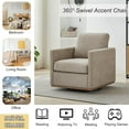 thumbnail image 6 of Lovableguy Modern Swivel Accent Chair Set of 2,360 Degree Upholstered Barrel Chair Armchair,Comfy Single Sofa for Living Room Bedroom Nursery,Chenille,Taupe, 6 of 11