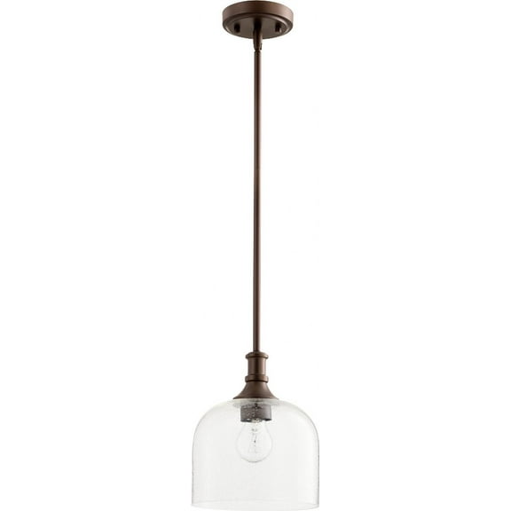 Quorum Lighting Richmond 1-Light Pendant, Oiled Bronze, Clear Seeded