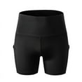 thumbnail image 3 of Women's High Waist Yoga Shorts Pocket Running Training Quick-Dry Tight Stretch, 3 of 4