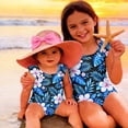 thumbnail image 4 of Grblisyd Girls Swimsuit Flutter Sleeve Hawaiian One Piece Bathing Suit Crew Neck Girls'Swimwear 10Y, 4 of 6