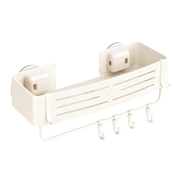 Heavy Duty Suction Cup Shower Caddy Bathroom Organizer Corner Storage Shelf With Portable Hooks For Dorm Removable No Drilling Rack