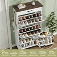 thumbnail image 4 of LAFGUR Shoe Cabinets with 3 Flip Drawers,Wooden Shoe Storage Organizer for Entryway,Hallway,White, 4 of 10