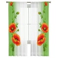 thumbnail image 3 of Poppy Flower Sheer Curtains for Living Room Bedroom Tulle Curtains Kitchen Window Treatments Panel Drapes, 3 of 7