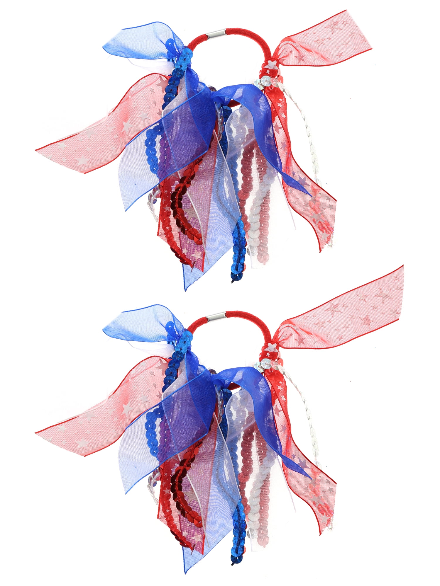 Way to Celebrate Americana Ribbon Hair Elastics, 2 Pieces