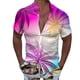 thumbnail image 1 of Camisa Hombre Hombres Casual Manga corta Primavera Verano Turndown Neck 3D Impreso Camisas Moda Top Blusa Camisas (Purple, L), 1 of 4