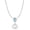 Sea blue, variant on Sterling Silver with 14mm Shell Pearl, Natural Choice Of Gemstone and White Topaz Drop Pendant with 18" Chain
