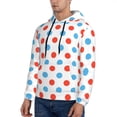 thumbnail image 3 of Naloa Red Blue Polka Dots Men's Casual Hooded Collar Drawstring Hoodies Pullover Sweatshirts Casual Long Sleeve Shirts-4X-Large, 3 of 7