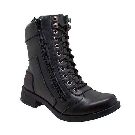 Women's 8" Zipper Biker Boot Black