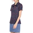 thumbnail image 5 of Allegra K Women's Short Sleeve Tie Bow Neck Printed Blouse, 5 of 7