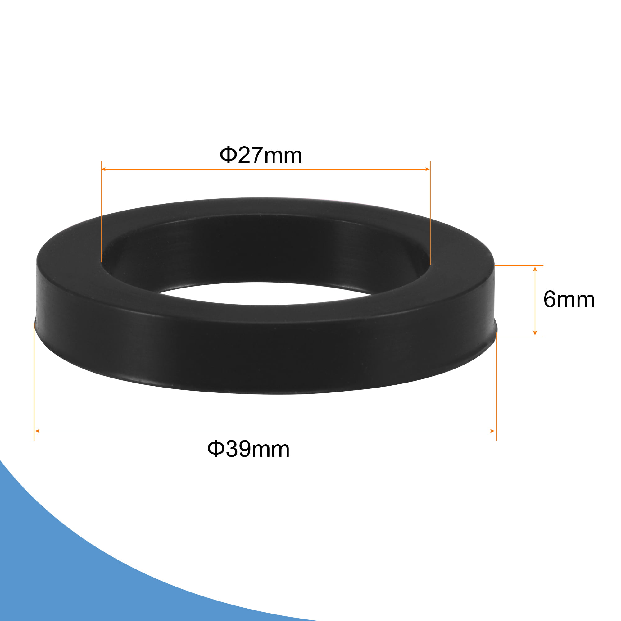 sourcing map Nitrile Rubber Flat Washer 1 Inch DN25 Gasket for Wrench Type Quick Connector Black