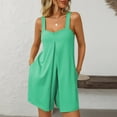thumbnail image 6 of aidice Summer Rompers for Women Low Neck Sleeveless Trendy Comfy Ruched Casual Loose Shorts Jumpsuits, 6 of 7