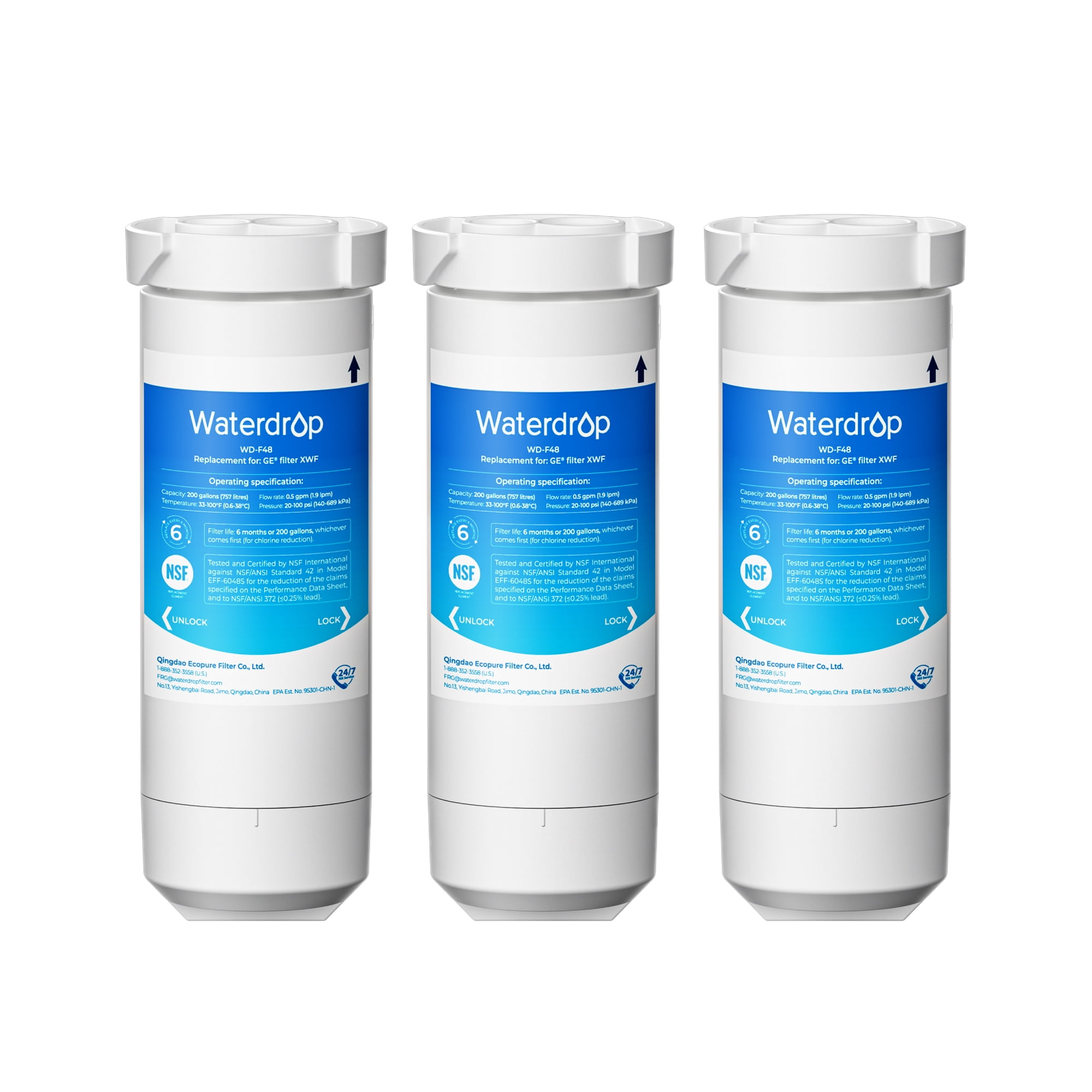Waterdrop XWF Refrigerator Water Filter, Replacement for GE