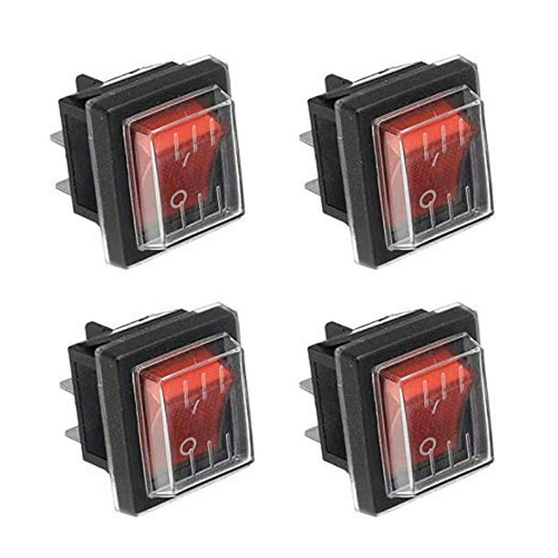 HUSERYT Toggle Switch Red Light ON/OFF Rocker Switch With Waterproof Cover Widely Used In