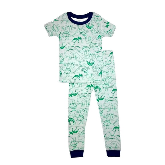 Carter's Toddler Boy's Prehistoric Dinosaur Green Dino Sketch Print Cotton Pajama Set, Size 3T