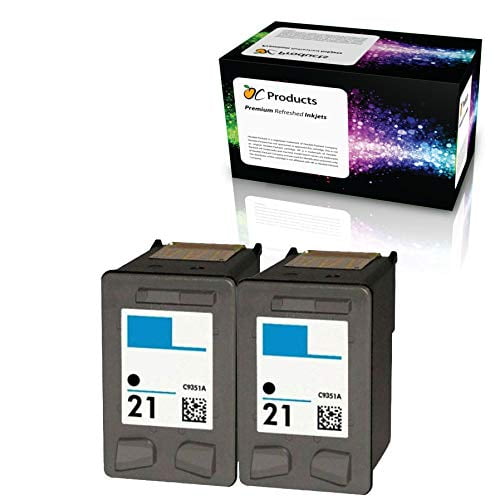 Cartucho de tinta OCProducts HP 21 recargado, paquete de 2 negros