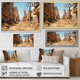 thumbnail image 4 of Designart "Metropolis Mirage Sahara's New York City III" Cityscapes Framed Wall Art - Industrial Beige City Buildings Hallway Framed Wall Art Decor, 4 of 6