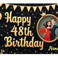 thumbnail image 4 of Festive Birthday Banner Elegant Design Golden Accents Personalized for Adult Celebration Indoor Event Decoration, 4 of 7