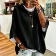 thumbnail image 3 of WULMLEO Womens Hoodies Fall Winter Drawstring Hooded 3/4 Sleeve Oversized Pullover Casual Trendy Work Sweatshirts Loose Fit Cozy Hoodie Black M, 3 of 7