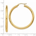 thumbnail image 4 of Auriga 14k Yellow Gold 3mm Lightweight Tube Hoop Earrings for Women(L-40mm, W-3mm), 4 of 6